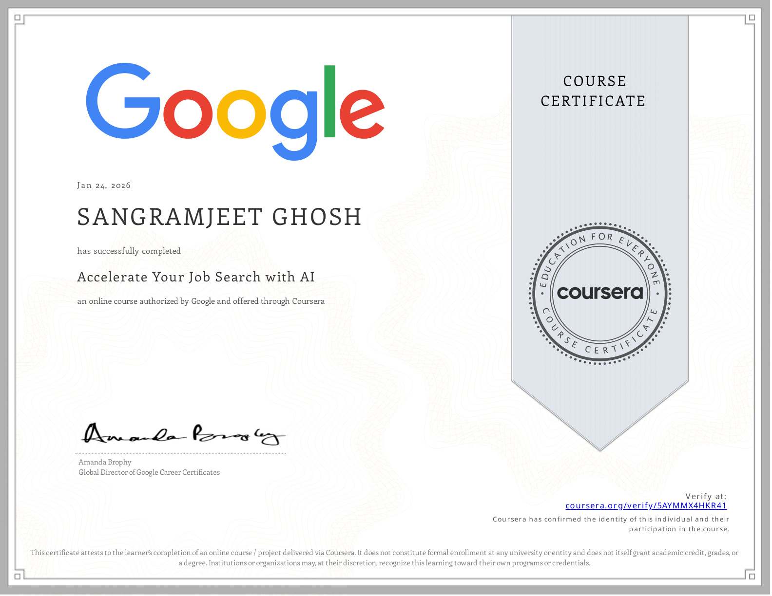 Coursera Certificate 5AYMMX4HKR41