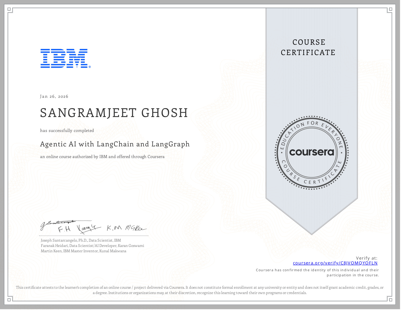 Coursera Certificate C8JVOMQYOFLN