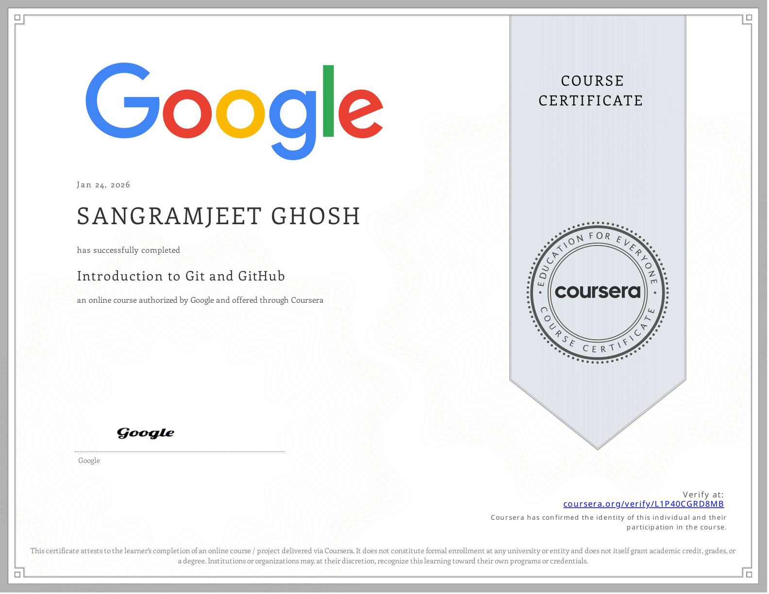 Coursera Certificate L1P40CGRD8MB